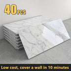 Peel and Stick Wall Panels Marble Pattern Self-Adhesive PVC Wall Tiles Backsplash Stickers for Entryways, Bedrooms and Living Spaces