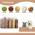Airtight Pet Food Storage Containers 4-Pack BPA Free - 1.06 Gallon Plastic Canisters for Dog Food, Cat Food, Dry Treats, Grains & Rice, Kitchen Pantry Organization, Cereal & Dry Food Storage