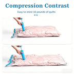 Vacuum Storage Bags with Air Pump, 20-21 Pack Reusable Compression Bags for Clothes, Quilts & Blankets