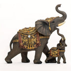 Elephant Statue Figurine for Home Decor – Mama & Baby Elephant Trunk Up Lucky Sculpture 12 Inch Polyresin Good Luck Ornament for Living Room Office Desk Bedroom Housewarming Birthday Christmas Gift for Women