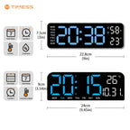 Large Digital LED Wall Clock Dual Alarm Clock with Temperature Date Display Brightness for Entryways, Bedrooms and Living Spaces