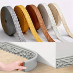 3D Self-Adhesive Foam Baseboard Wall Trim Sticker Waterproof Peel and Stick Carved Wallpaper Border Skirting for Home Decor White Silver Gray Copper Gold 4 8 12 Rolls