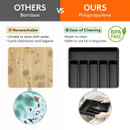 Expandable Eight-Compartment Drawer Organizer for Cutlery with Black, Grey or White Color Options
