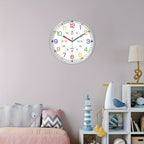 Color-Coded Learning Wall Clock in 8, 10 or 12-Inch Sizes with Minute and Quarter-Hour Markers