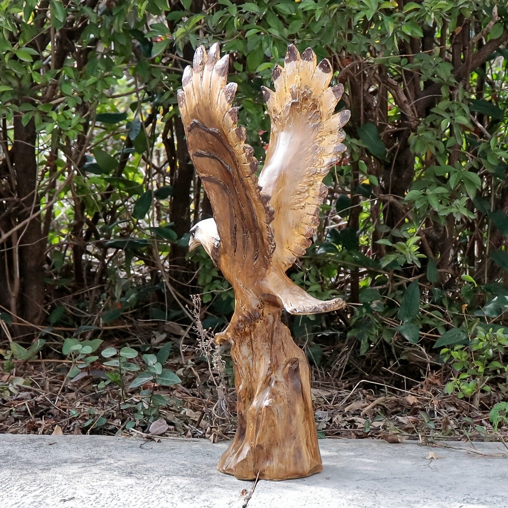 Eagle Statue 15.5-Inch Lifelike Resin Sculpture, Majestic Bald Eagle Figurine for Outdoor Garden, Patio, Yard & Indoor Home Decor — Classic Wildlife Art Accent, Housewarming & Holiday Gift