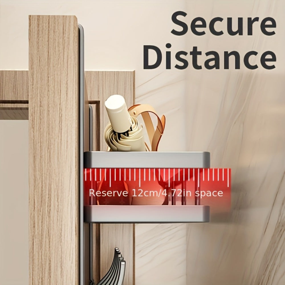 Over-Door Hook Rack with No-Drill Metal Design, Four to Six Hooks and Grey or Black Options for Home Organization