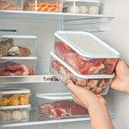 Stackable Refrigerator Storage Containers with Lids 4pcs, 42-Oz BPA-Free Food Storage Set for Meat Fruits Vegetables, Airtight Kitchen Organizer Containers