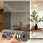 3D Mirror Slat Wall Panel Self-Adhesive Peel and Stick Gold Silver Metallic Grid Wall Sticker, for Entryways, Bedrooms and Living Spaces