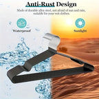 High-Manganese-Steel Clothes Hangers in 30, 50 or 100-Piece Black Packs with Coated Shoulder and Lower Bars