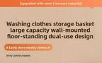 Wall Mounted Laundry Hamper Foldable Oxford Cloth with Lid | Space Saving Clothes Storage Basket for Bedroom Bathroom Living Room | Large 22x15 Inch Multi-Purpose Organizer Gray
