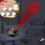 Digital Alarm Clock with LED Mirror Screen Projection Clock for Ceiling Wall Temperature Date for Entryways, Bedrooms and Living Spaces