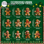 Christmas Tree Ornaments 12pcs Gingerbread Man Decorations 2D Flat Funny Xmas Tree Hanging Decor with Loops