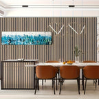 3D Wood Grain Wall Panels Self-Adhesive Peel and Stick Soundproof Grid Board Thick Matte, for Entryways, Bedrooms and Living Spaces