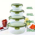Food Storage Container Refrigerator Set with Three or Four Round Boxes, Flip Lids and Nested Capacities