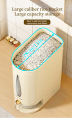 Food Storage Container Press-Button Rice Dispenser with Measuring Cup and 11lb or 22lb Capacity Options