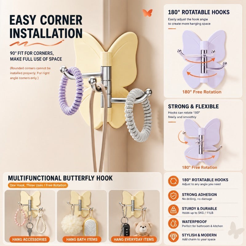 No-Drill Adhesive Bathroom Hooks