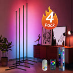 RGB Smart Floor Lamp 56 Inch, 16 Million DIY Color Changing with App & Remote Control, Music Sync