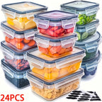 Food Storage Containers Set BPA-Free Airtight – Meal Prep Containers with Easy-Snap Lids Labels & Marker 24 48pcs Pantry Kitchen Organizer