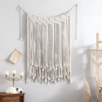 Bohemian Tapestry Wall Hanging - Large Boho Woven Wall Decor with Boho-Chic Patterns, Vertical Macrame Style Tapestry for Bedroom Living Room Wedding, Aesthetic Room Decor