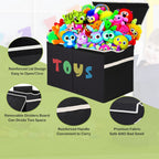 Extra Large Collapsible Kids Storage Chest with Lid, 31.7 Gal Toy Box Organizer Bins for Boys Girls Bedroom Nursery Living Room