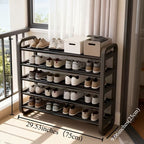 Shoe Storage Organizer 5-Layer Narrow White Rack for Entryway, Closet, Living Room and Door Areas