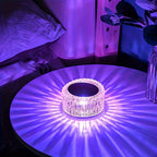RGB LED Desk Lamp 16 Color Crystal Effect - Portable Battery Powered Night Light with Remote & Touch Control