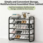 Shoe Storage Organizer 5-Layer Narrow White Rack for Entryway, Closet, Living Room and Door Areas