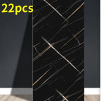 Self-Adhesive PVC Wall Sticker 22pcs Peel and Stick Marble Boho Wallpaper 11.81x23.62in Oil for Entryways, Bedrooms and Living Spaces