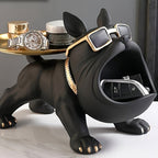 Resin Pug Bulldog Decorative Tray Statue | Dog Tray Organizer for Keys Jewelry Candy Earrings | Modern Art Home Decor Sculpture for Entryway Desk Office Dining Table | Unique Dog Lover Gift