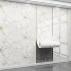 3D Marble Peel and Stick Wall Tile Stickers Self Adhesive Removable Wallpaper Roll for Kitchen Backsplash Bathroom Living Room Bedroom Wall Decor Glitter Glam Glossy Finish
