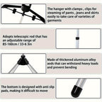 Telescopic Garment Drying Stand with Three Rotating Hanger Arms, Adjustable Height and Gray or Black Finish