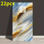 Self-Adhesive PVC Wall Sticker 22pcs Peel and Stick Marble Boho Wallpaper 11.81x23.62in Oil for Entryways, Bedrooms and Living Spaces