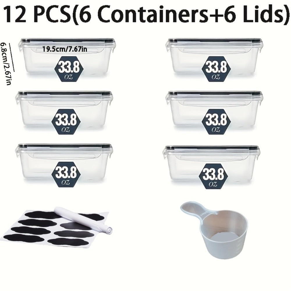 Food Storage Containers Set BPA-Free Airtight – Meal Prep Containers with Easy-Snap Lids Labels & Marker 24 48pcs Pantry Kitchen Organizer