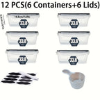 Food Storage Containers Set BPA-Free Airtight – Meal Prep Containers with Easy-Snap Lids Labels & Marker 24 48pcs Pantry Kitchen Organizer