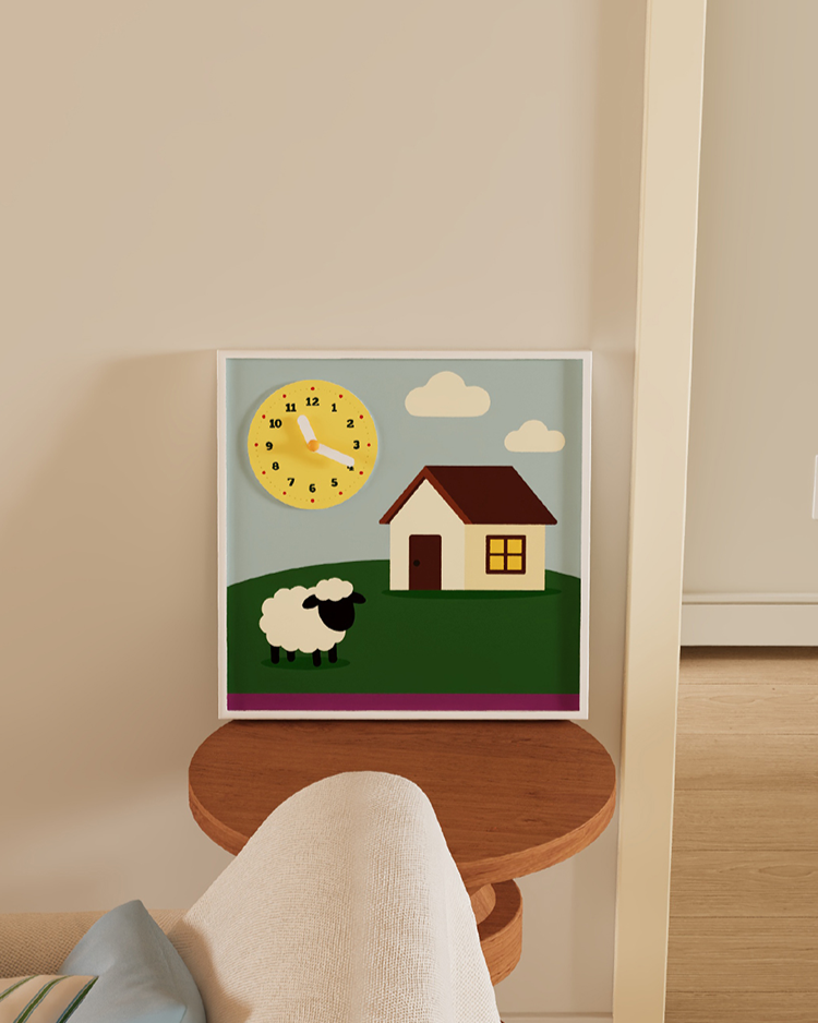 Sheep & House Decorative Clock