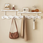 Bamboo Wall Mounted Coat Rack with 8 Hooks, Entryway Coat Hook Rack with Storage Shelf for Entryways, Bedrooms and Living Spaces