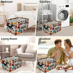 Soft Open-Top Printed Storage Bin with Side Handles and Cat, Dog, Pumpkin, Duck or Dachshund Designs