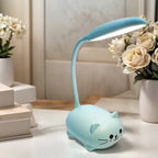Night Light Mini Animal Desk Lamp with Flexible Neck, USB Rechargeable Power and Five Bunny or Cat Style Options