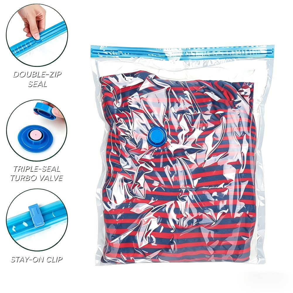 Vacuum Storage Bags with Air Pump, 20-21 Pack Reusable Compression Bags for Clothes, Quilts & Blankets