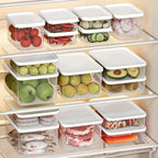 Stackable Refrigerator Storage Containers with Lids 4pcs, 42-Oz BPA-Free Food Storage Set for Meat Fruits Vegetables, Airtight Kitchen Organizer Containers