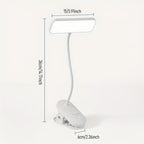 Clamp-On LED Desk Lamp with Flexible 40cm Gooseneck, 6cm Jaw, Three Color Modes and Stepless Dimming