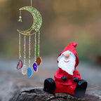 Moon Agate Tree Hanging Ornament Handmade Boho Suncatcher Wall Decor - Crystal Window Sun for Entryways, Bedrooms and Living Spaces