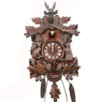 Cuckoo-Style Decorative Wall Clock with Pendulum and CL010 or CL303 Brown Wood-Look Model Options