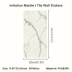 Self-Adhesive PVC Wall Sticker 22pcs Peel and Stick Marble Boho Wallpaper 11.81x23.62in Oil for Entryways, Bedrooms and Living Spaces