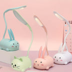 Night Light Mini Animal Desk Lamp with Flexible Neck, USB Rechargeable Power and Five Bunny or Cat Style Options