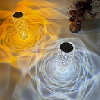 Table Lamp with Diamond-Cut Acrylic Shade, 16 RGB Colors, Remote and Touch Controls, Four Modes