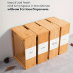 Food Storage Containers Two-Piece Bamboo Box Set with Sliding Lids and 101 oz Capacity per Container
