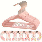Baby Hangers Pink Velvet Nursery Closet Kids Clothes Hangers with Size Dividers for Infant Toddler Girls Boys 50/30pcs
