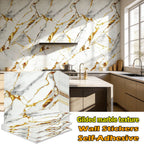 Marble Gold-Vein Wall Tile Sticker Set with 30 cm Panels, Four Colors and 50- or 100-Piece Packs