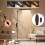 45.6-Inch Gooseneck LED Floor Lamp with Three Color Labels, Ten Brightness Levels and Inline Control